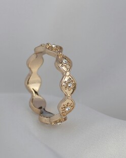 金色波浪纹精致戒指