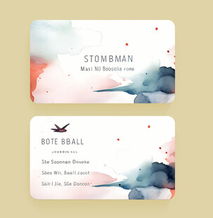 水彩名片
