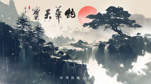 古典山水背景