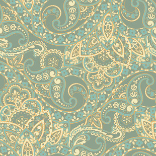 复古风蓝黄交织花纹图案