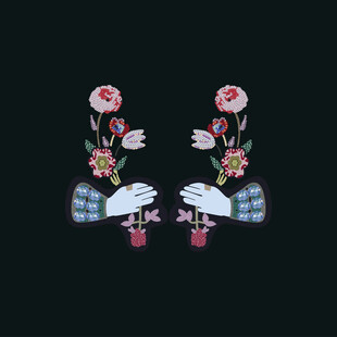 中式刺绣花鸟服饰图案
