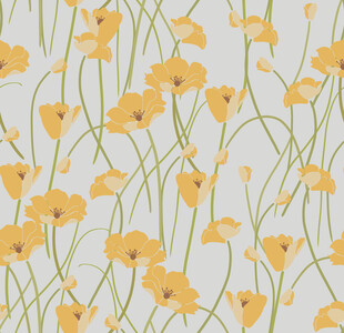 黄色花卉图案背景纹理