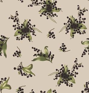 花卉浆果图案背景纹理