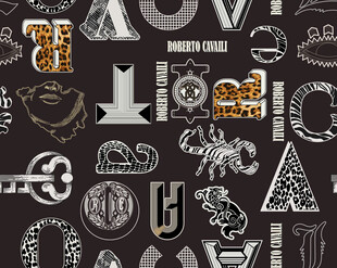 黑白手绘风字母图案设计