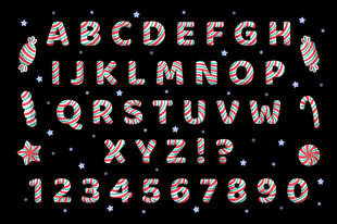 糖果字母数字矢量图