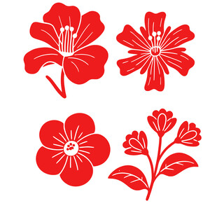 红色花卉