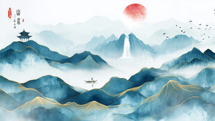中国风背景海报