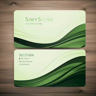 绿色波浪风格名片