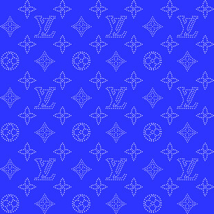 蓝色LV图案背景纹理