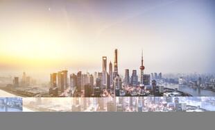 冬日城市工厂壮丽景观