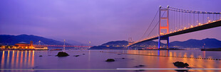 黄昏下的跨海大桥美景