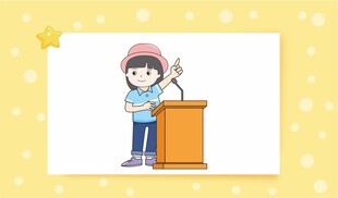 女孩站在讲台演讲