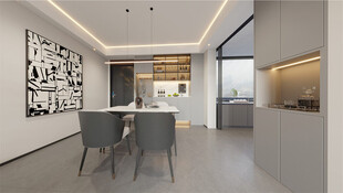 现代简约风格的餐厅空间