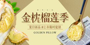 金枕榴莲限时促销展板设计