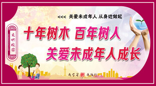 关爱未成年人成长宣传牌