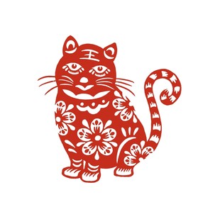 老虎剪纸图案