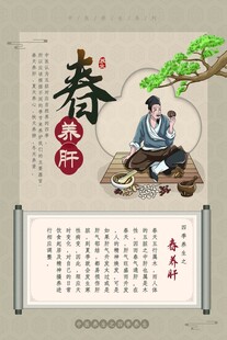 中式古典中医馆医院四季养生海报