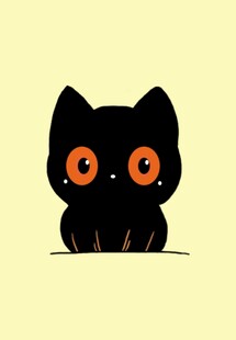 可爱黑猫插画