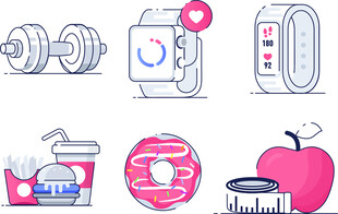 健身与健康生活元素集合