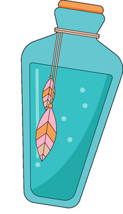 瓶中漂浮的梦幻羽毛