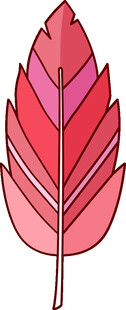 粉色渐变叶片插画