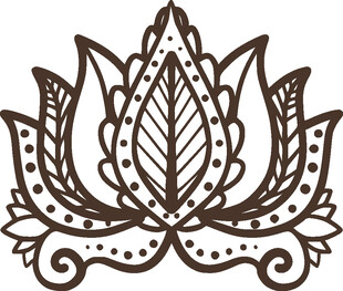 手绘莲花装饰图案