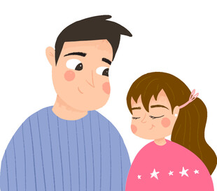 父女亲昵瞬间