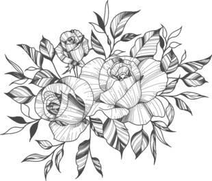 手绘花卉图案
