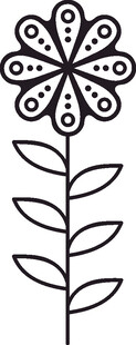 简约线条花朵植物图案