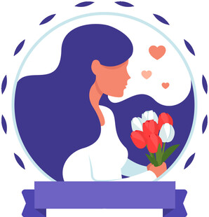 温柔女子手持鲜花