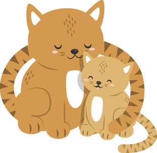 温馨猫母子