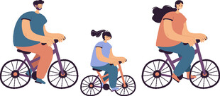 不同体型女性骑行画面