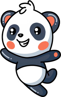 跳跃的可爱熊猫