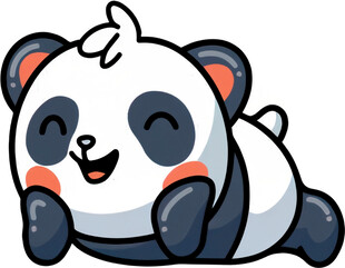 趴着的可爱熊猫卡通形象