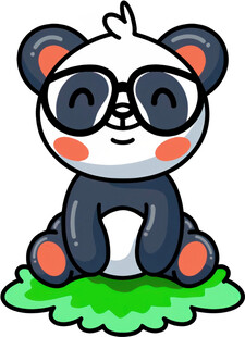 戴墨镜的可爱熊猫