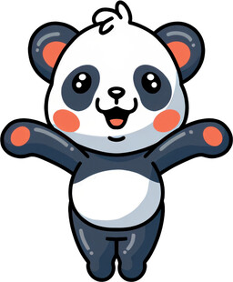 可爱熊猫张开双臂