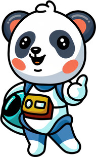 熊猫宇航员形象卡通插画