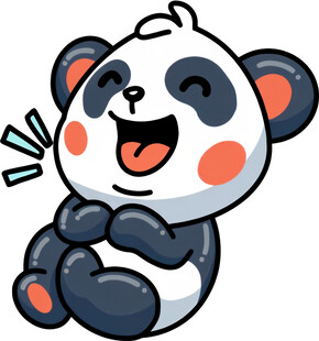 可爱熊猫开心大笑