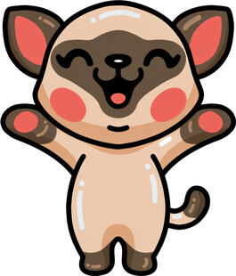 可爱暹罗猫卡通形象