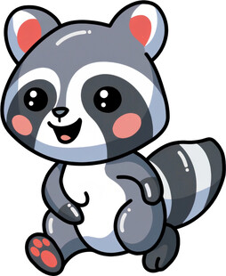 可爱小浣熊欢快奔跑