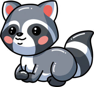 可爱小浣熊卡通形象