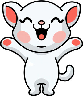 可爱小猫开心张开双臂