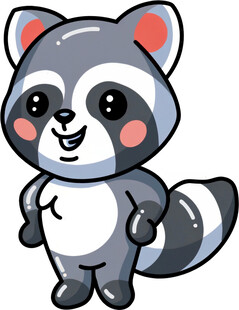 可爱浣熊卡通形象