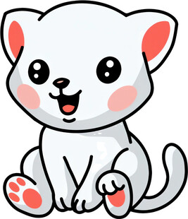 可爱卡通小猫坐立形象