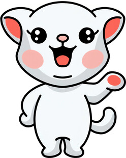 可爱招手小猫卡通形象