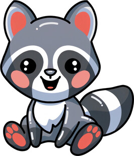 可爱小浣熊卡通形象