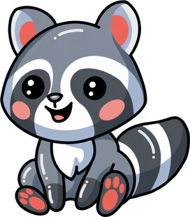 可爱小浣熊卡通形象