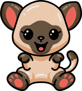 可爱卡通小狐猴形象