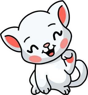 可爱小白猫俏皮模样