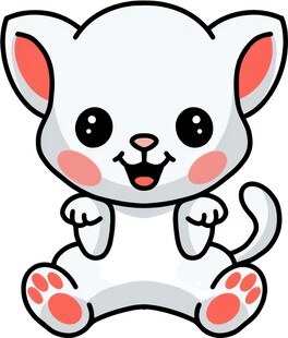 可爱小白猫卡通形象